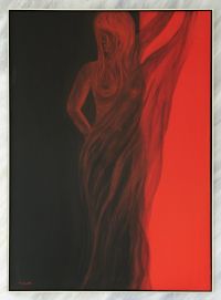 »Lady in red«, 100 x 140 cm. 1989.